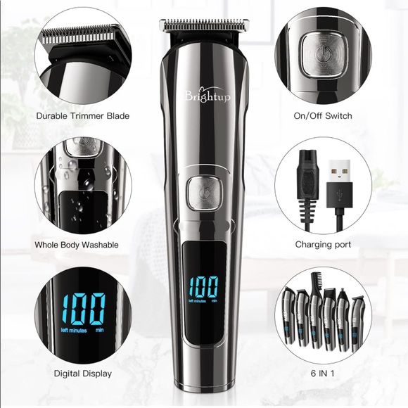 Men’s Cordless Hair Clippers Beard Trimmer.Electric Shaver All in 1 Groo… - Picture 2 of 8
